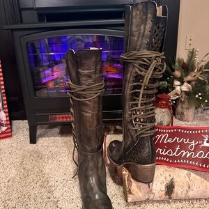 Freebird Dark Brown Lace-Up Boots